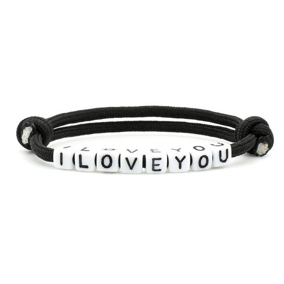 Fashion Jewelry DIY Letter Bracelet Polyester Umbrella Rope Bracelet I LOVE YOU - Picture 4 of 5